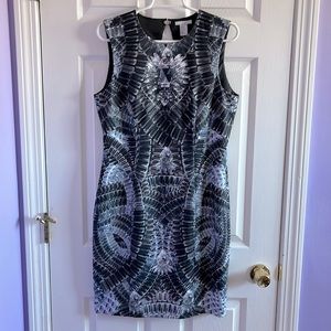 HM black jewel print fitted size 12 dress